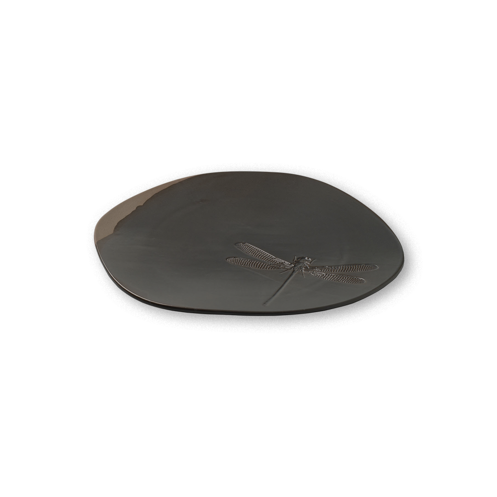 Fossil Plato libélula 32cm Piedra | Caja 4 Unidades